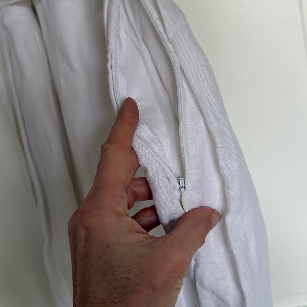 Milly White Linen tencel Button-Up Shirt Dress - Picture 5 of 9